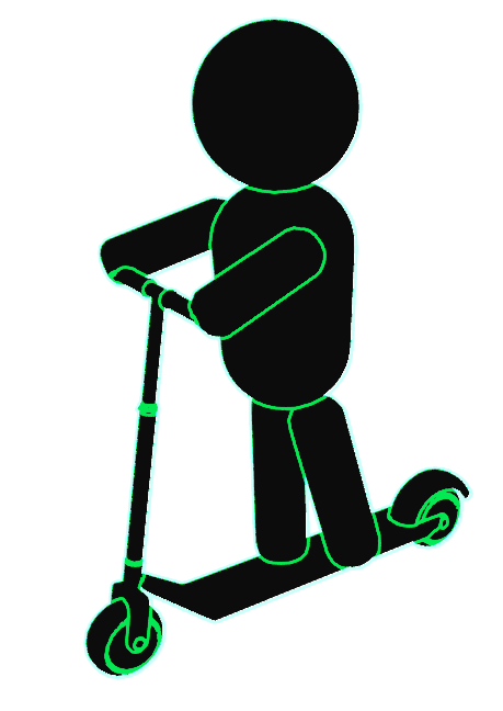 ネオン）キックスケーター乗ってみた001