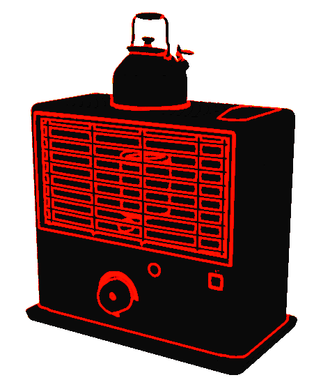 ネオン）石油ストーブとやかん002