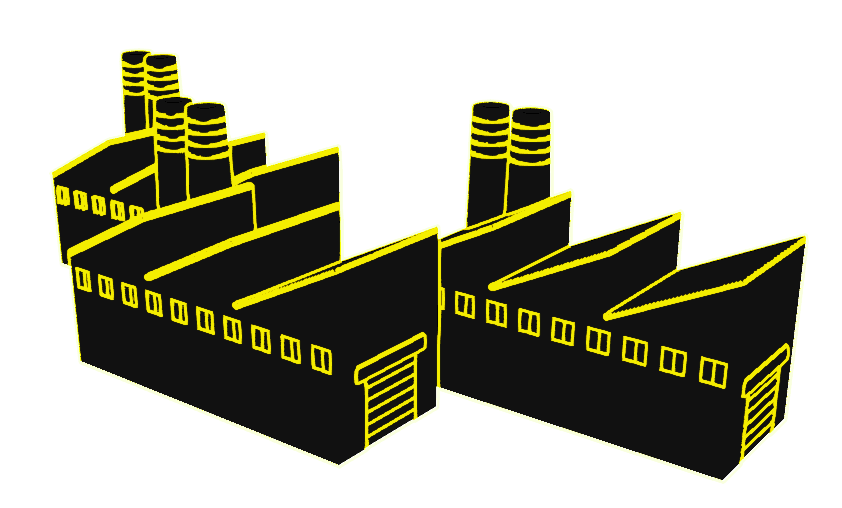 ネオン）工場イラストB002