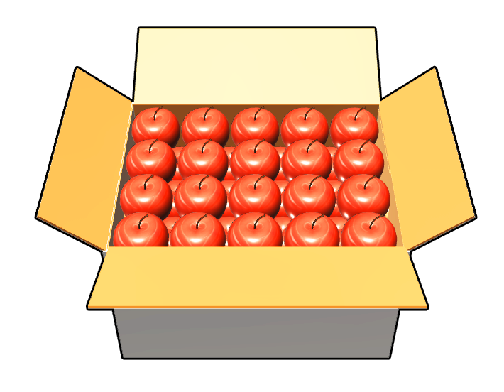りんご 段ボール箱 イラストクーコッチ（ｲﾗｽﾄ・ｼﾙｴｯﾄｻｰﾋﾞｽ）