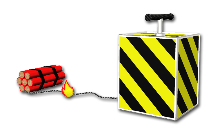 起爆装置とダイナマイト 点火