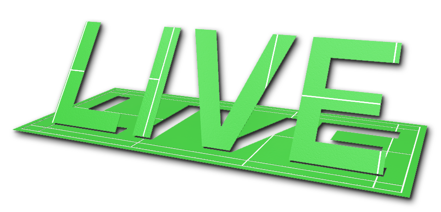 文字　LIVE　バドミントンコート