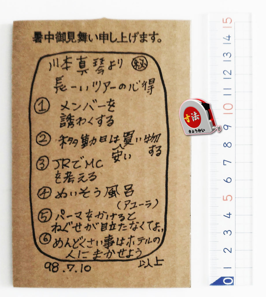 寸法　川本真琴　ピック　ダンボール