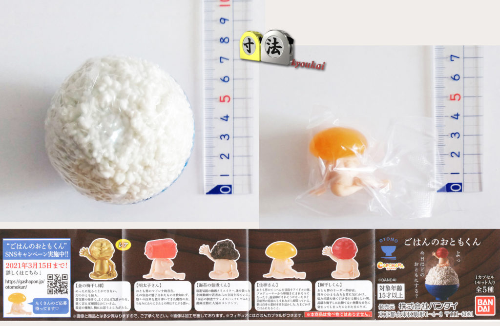 寸法　ガチャ　ごはんのおとも1